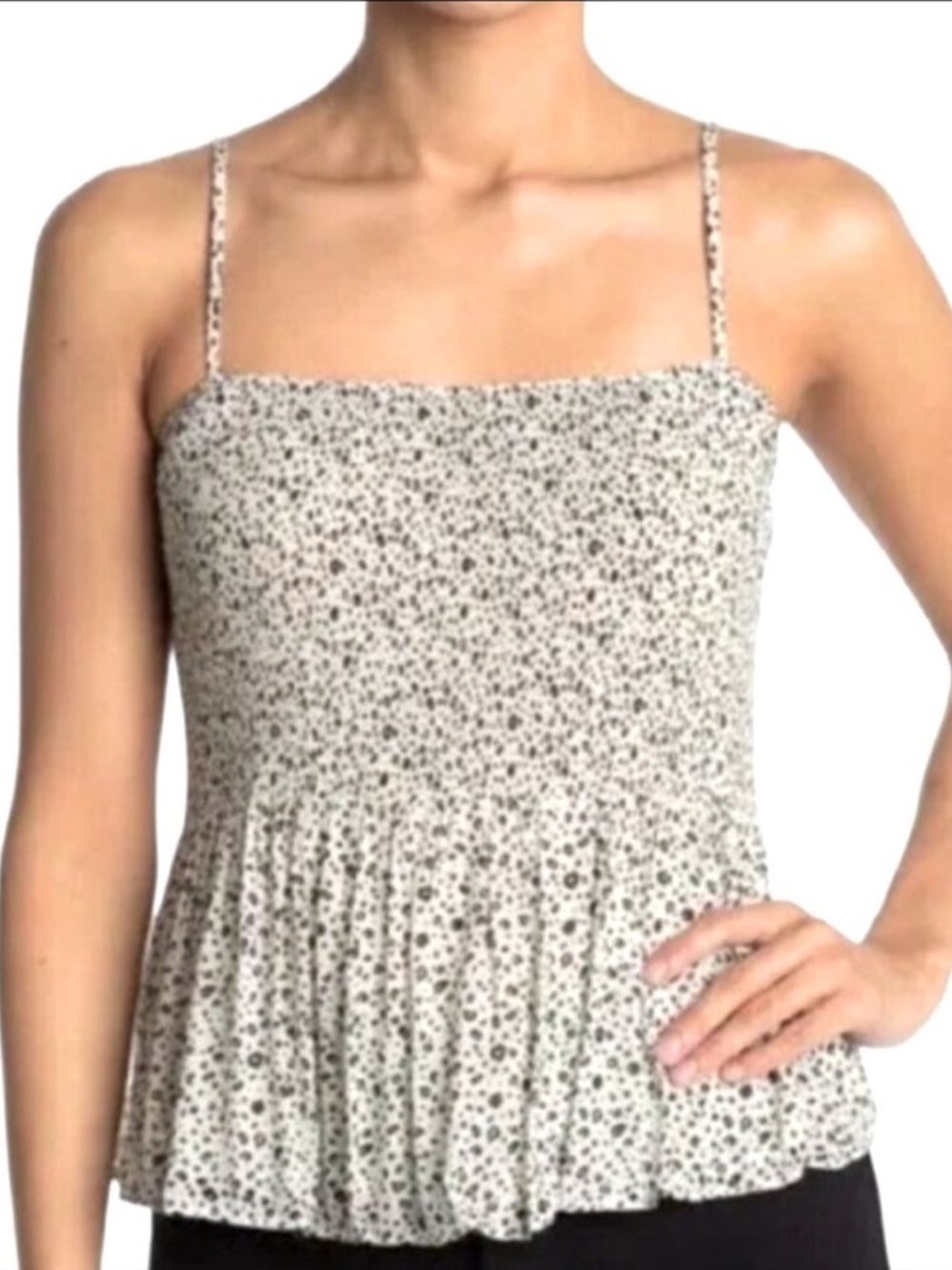 NWT LUSH Smocked Printed Cami Top